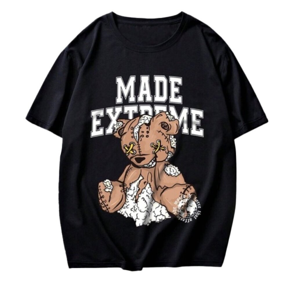 ❤️ 🆕 ROMWE mens Black Graphic T-Shirt Size S